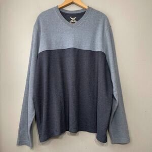 Vintage Y2K Faded Glory Mens Size 3XL Colorblock Blue Shirt Skater Preppy Casual